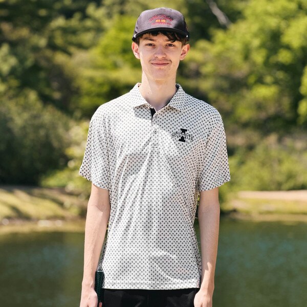 Swannies I-State Black and White Pattern Hazelwood Polo